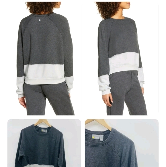 Zella Dip Dyed Sweatshirt Grey Forged Size L - Picture 2 of 10